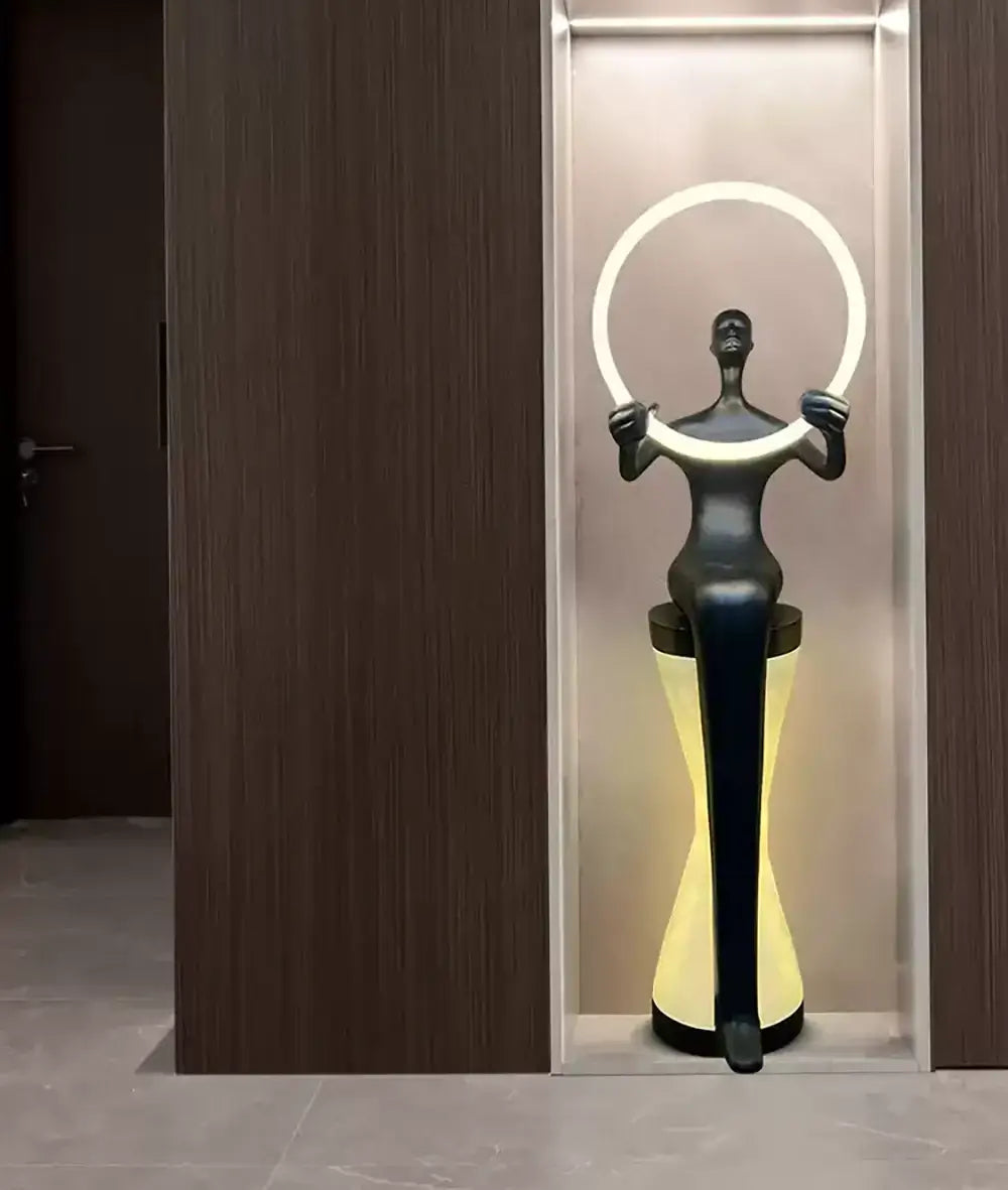 Sitting Man Statue Floor Lamp - Nuvé