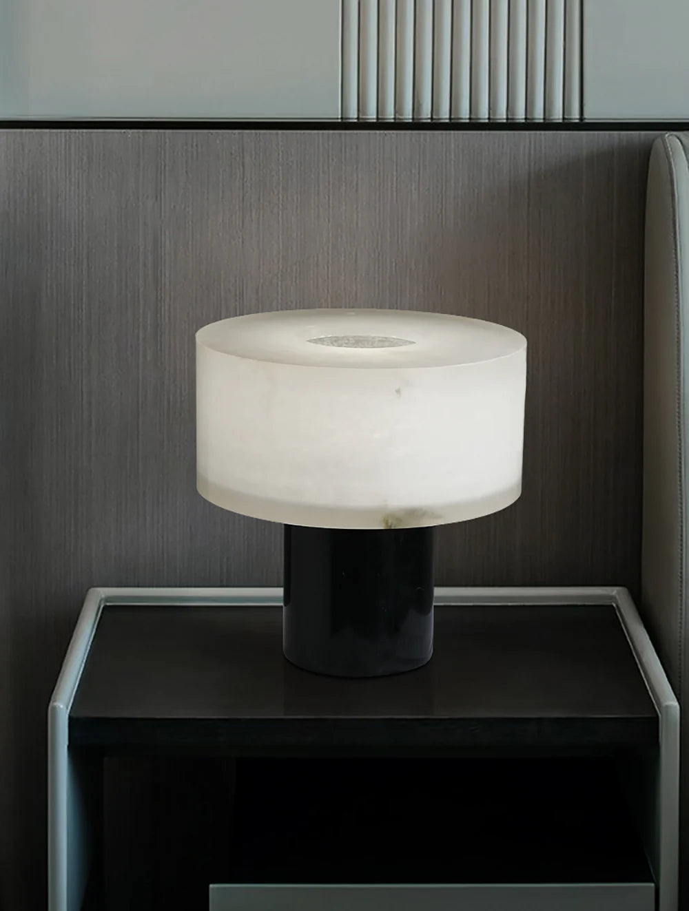 Small Solid Alabaster Table Lamp - Nuvé