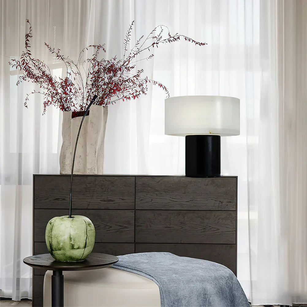 Small Solid Alabaster Table Lamp - Nuvé
