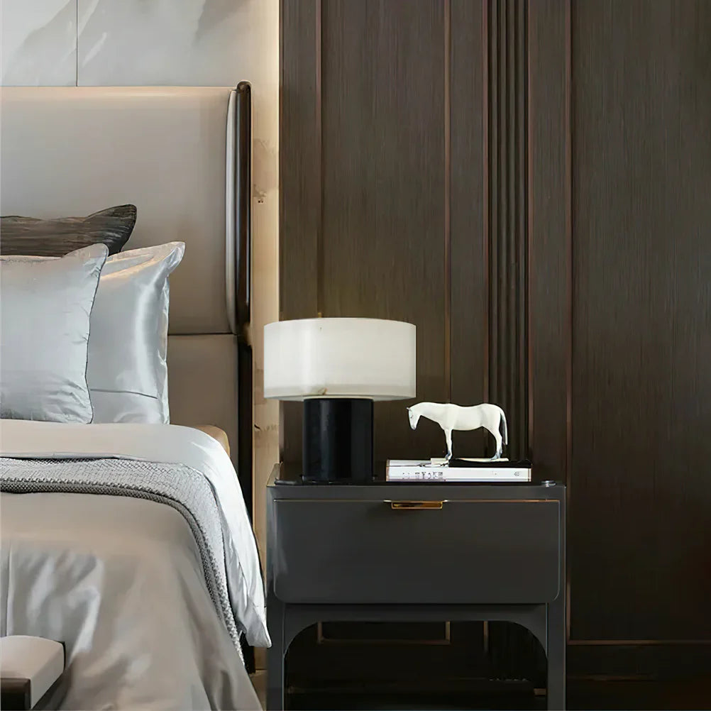 Small Solid Alabaster Table Lamp - Nuvé