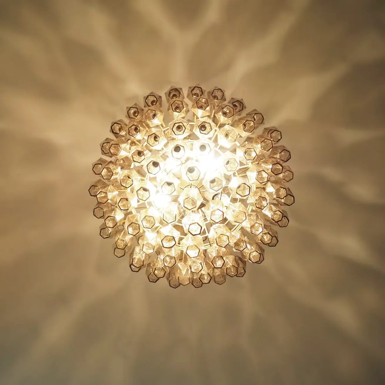 Spherical Murano Poliedri Smoked Glass Chandelier - Nuvé