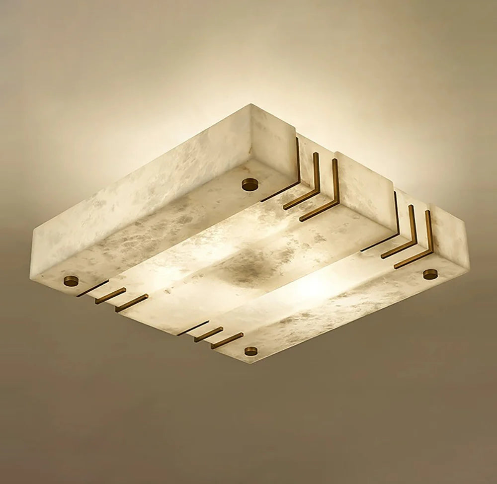 Square Alabaster Ceiling Lamps - Nuvé