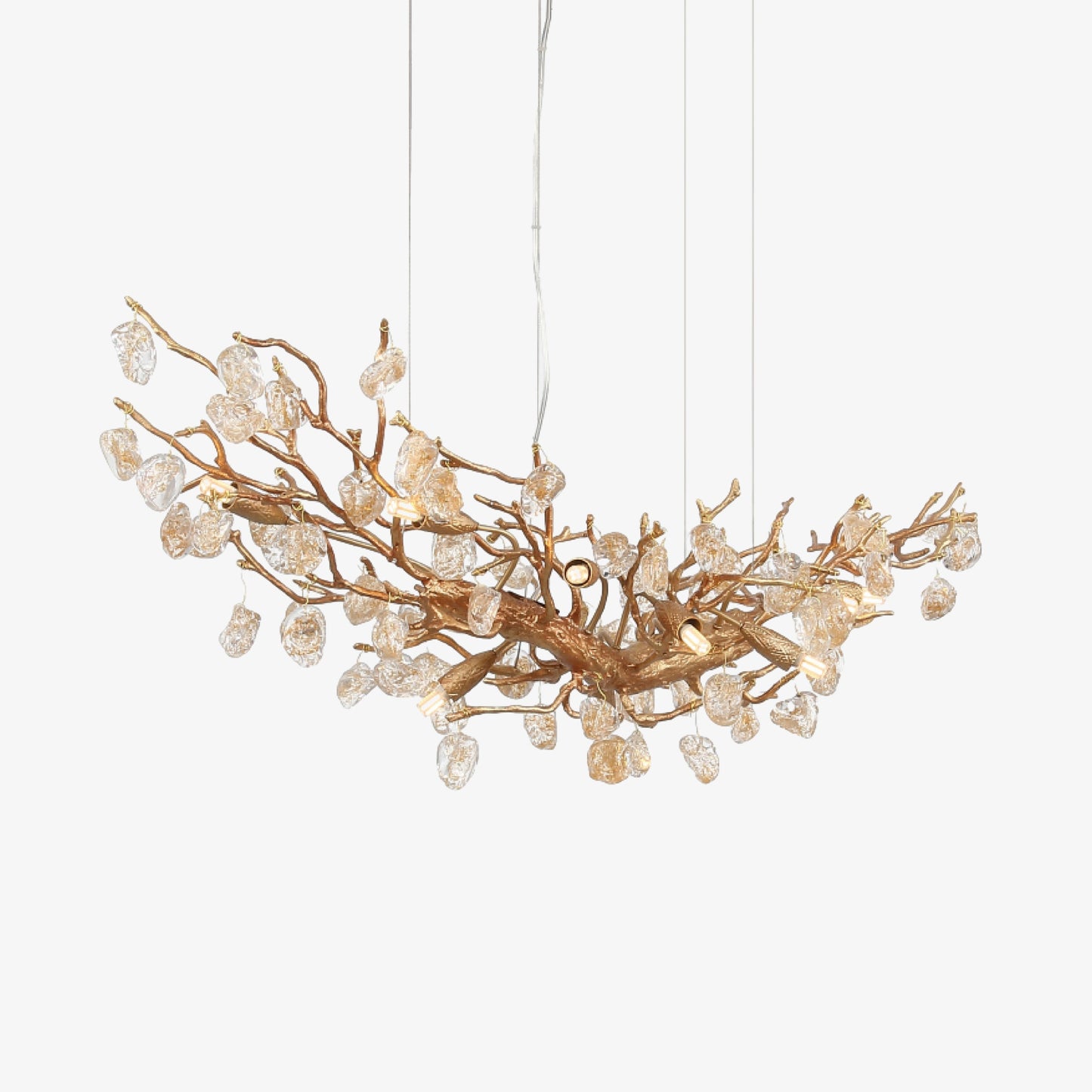 Stone Crystal Brass Chandelier - Nuvé