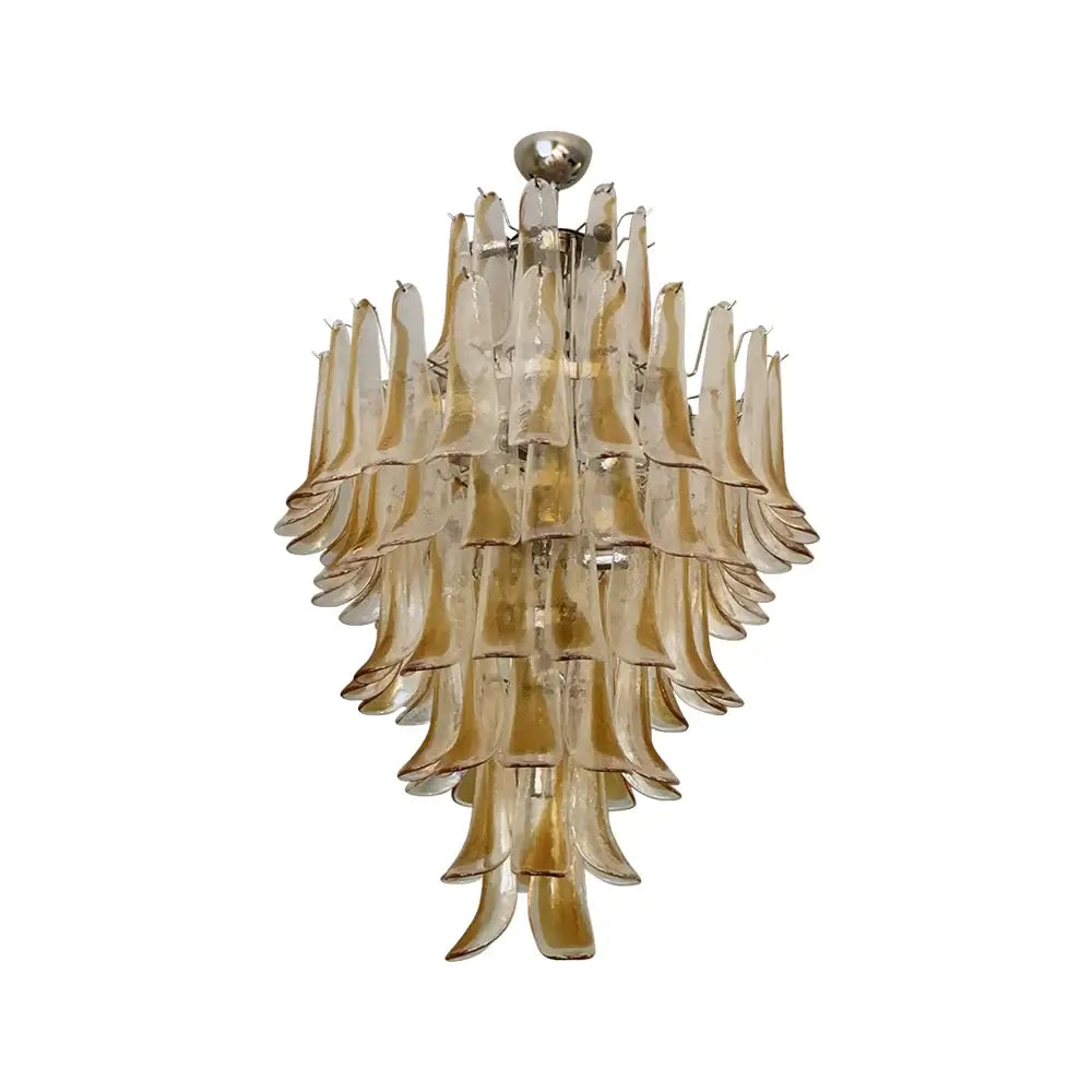 Stunning Murano Amber Glass Petals Chandelier - Nuvé