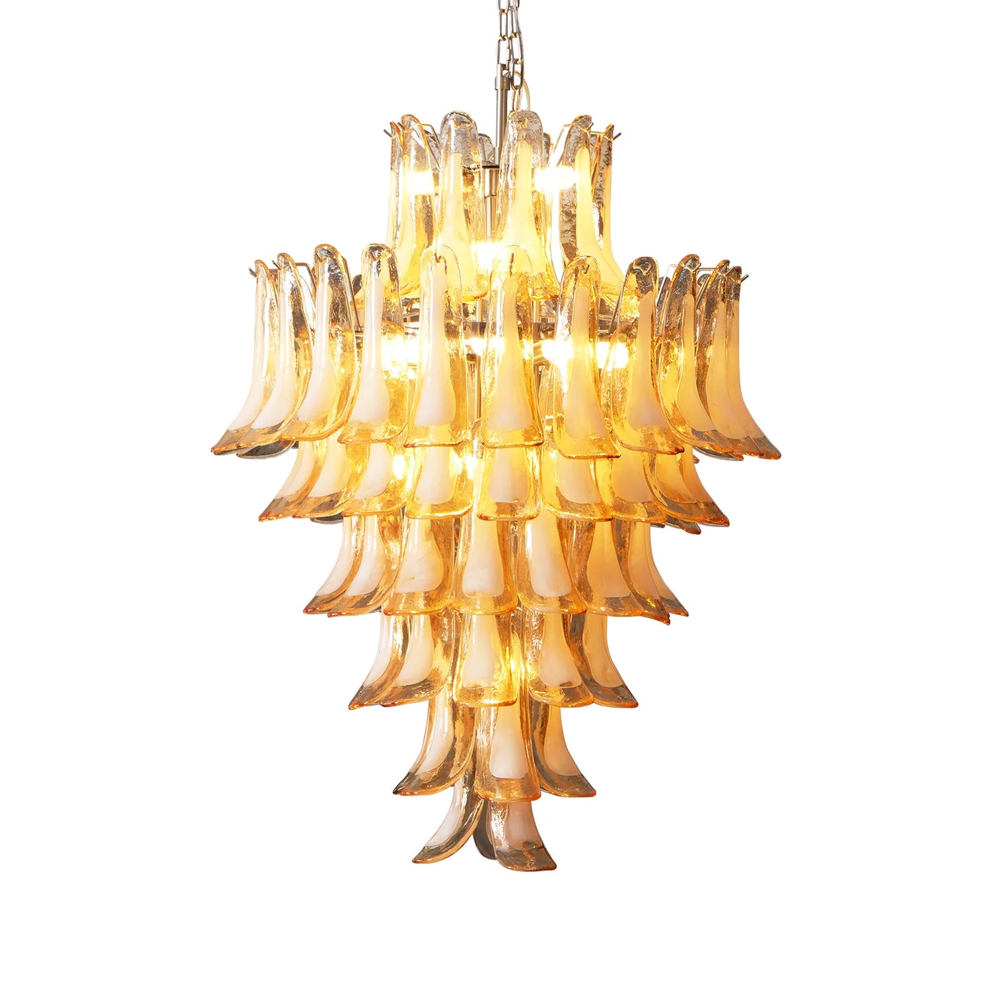 Stunning Murano Amber Petals Chandelier - Nuvé