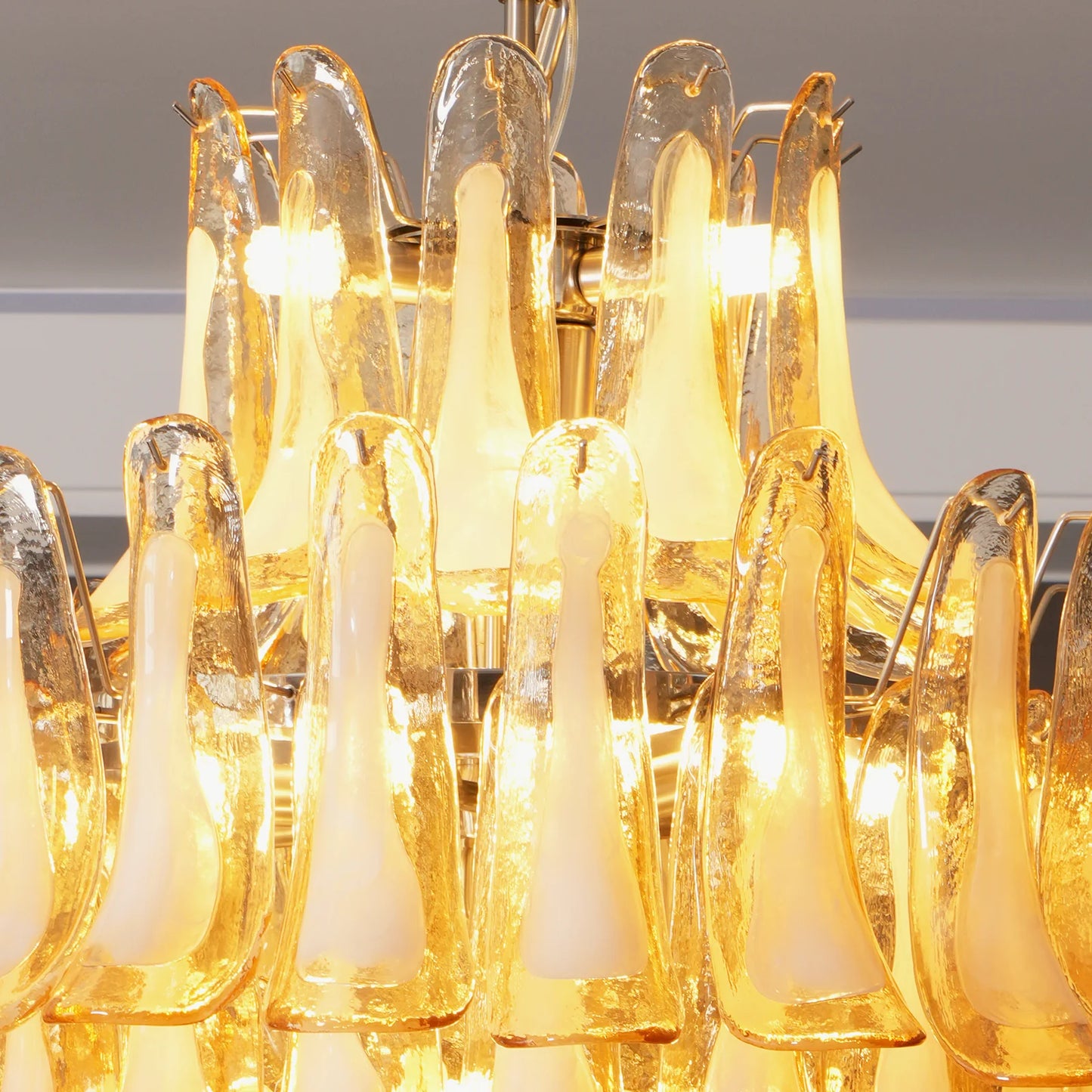 Stunning Murano Amber Petals Chandelier - Nuvé