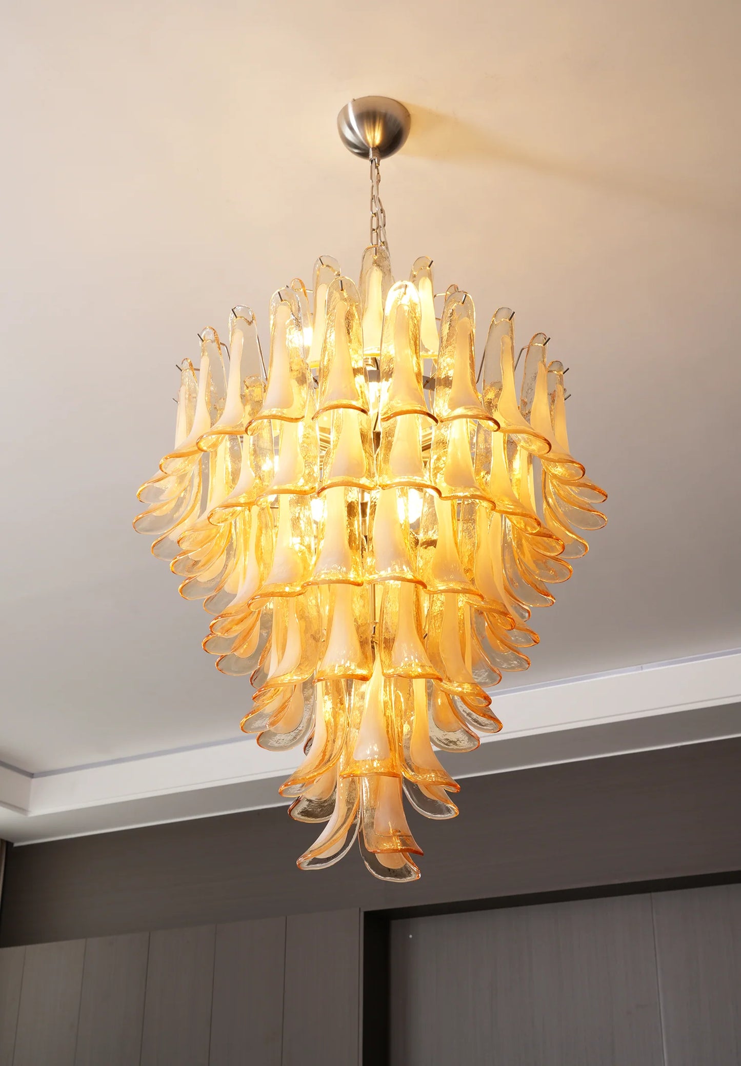 Stunning Murano Amber Petals Chandelier - Nuvé