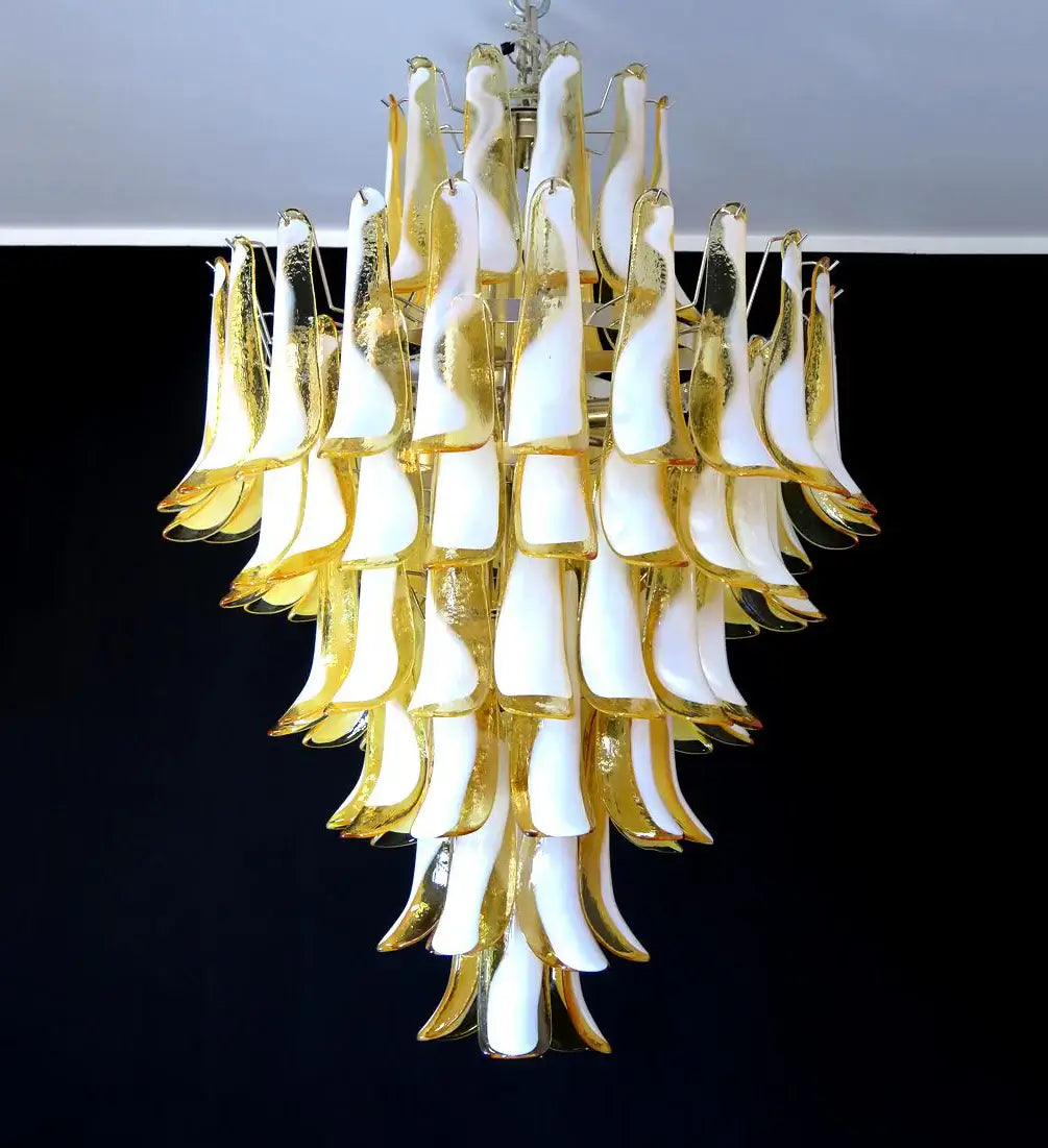 Stunning Murano Caramel Glass Petals Chandelier - Nuvé
