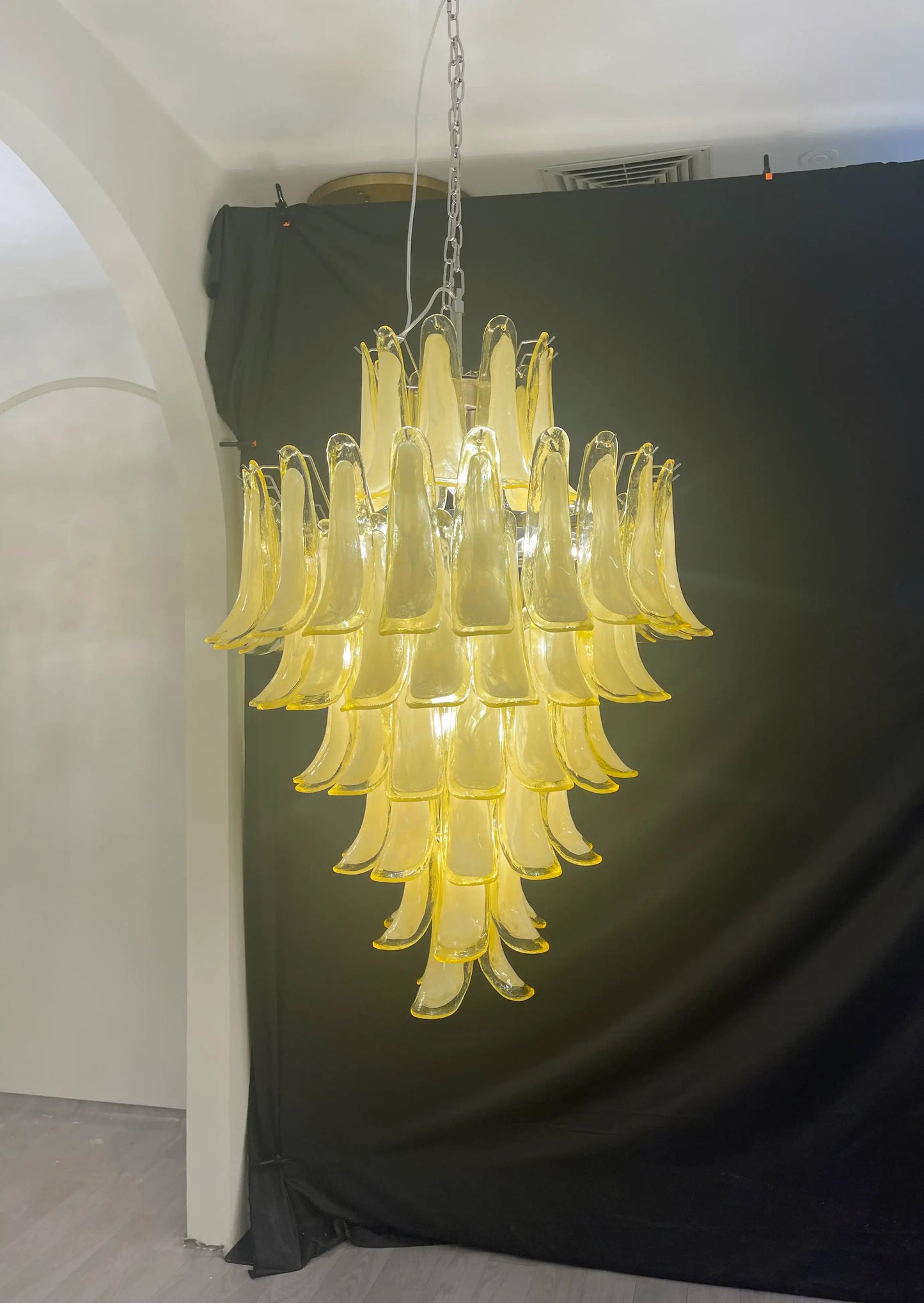 Stunning Murano Caramel Glass Petals Chandelier - Nuvé