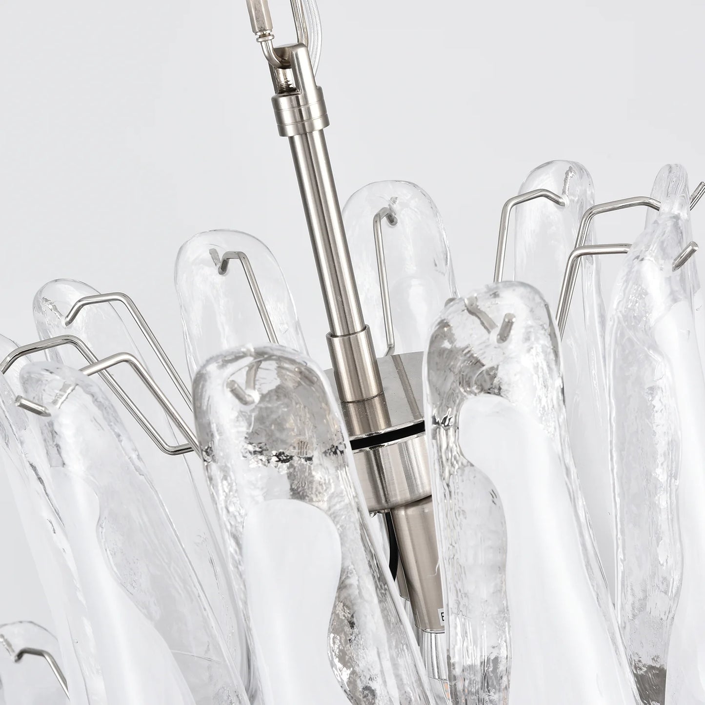 Stunning Murano White Glass Petals Chandelier - Nuvé