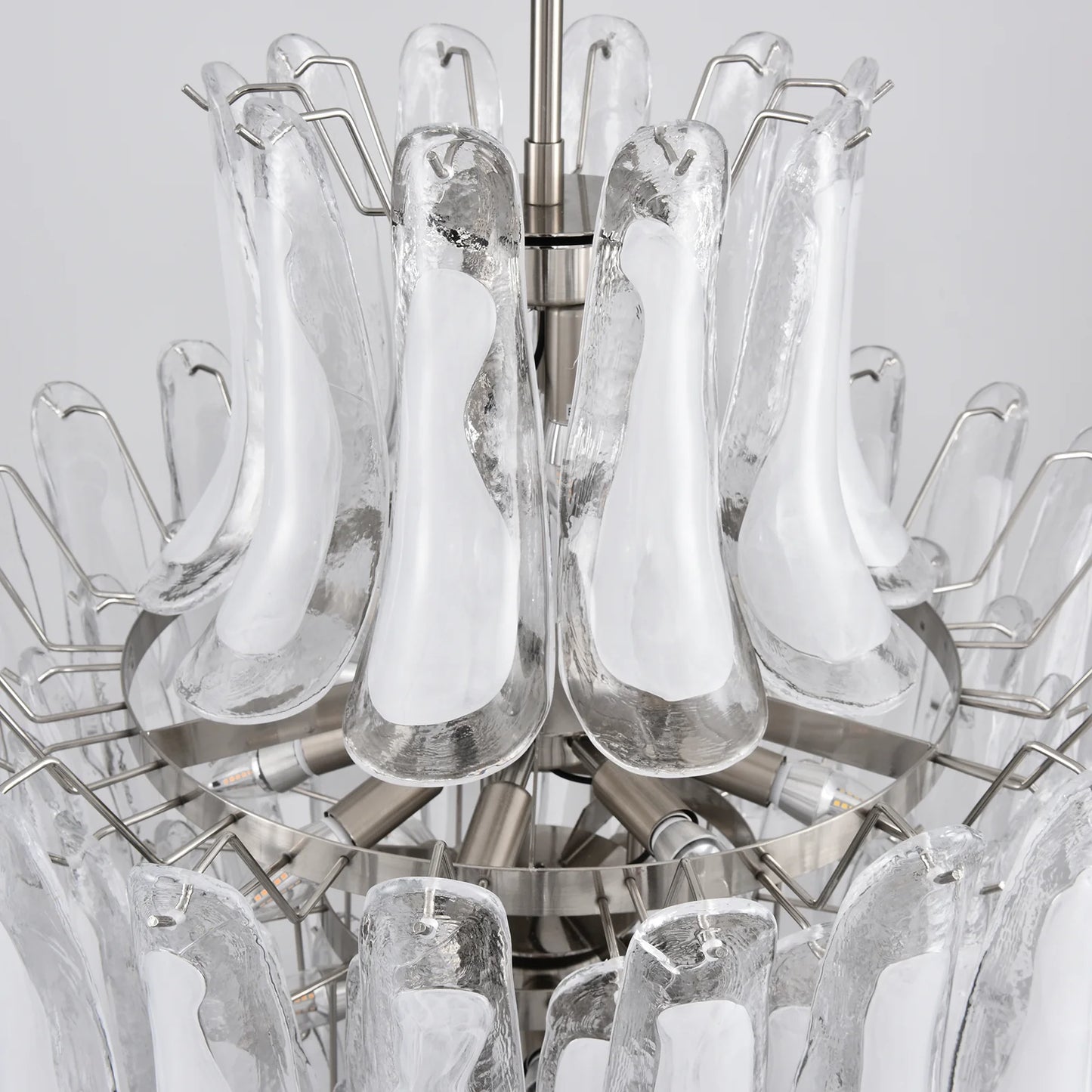 Stunning Murano White Glass Petals Chandelier - Nuvé