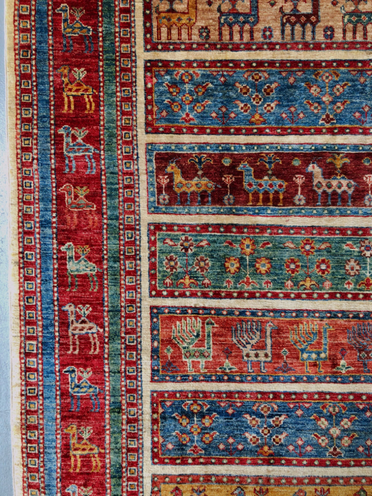 Gabbeh (5'11"x7'00") multistripe/red - Nuvé