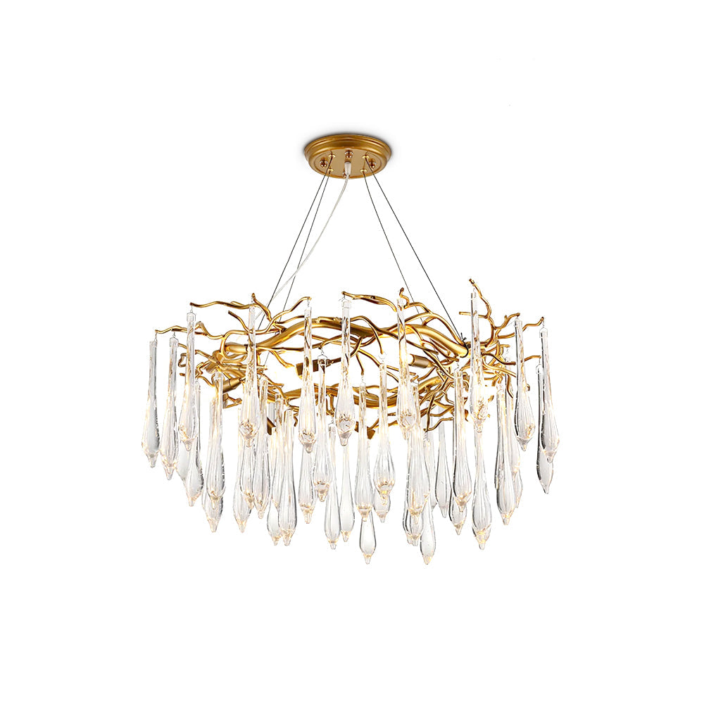 Teardrop Round Crystal Chandelier - Nuvé