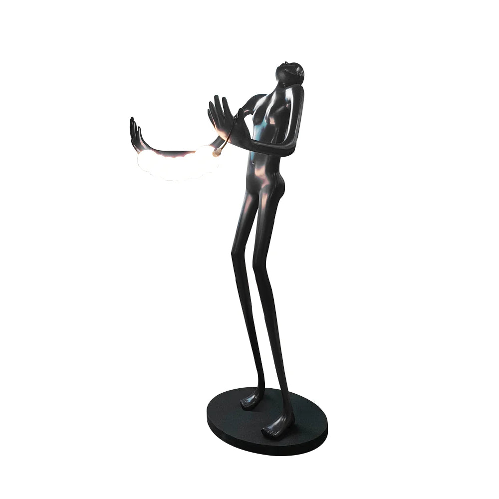 Tilt head human sculpture floor lamp by korewolamp featuring a modern, artistic design with a tall, adjustable lamp stand.