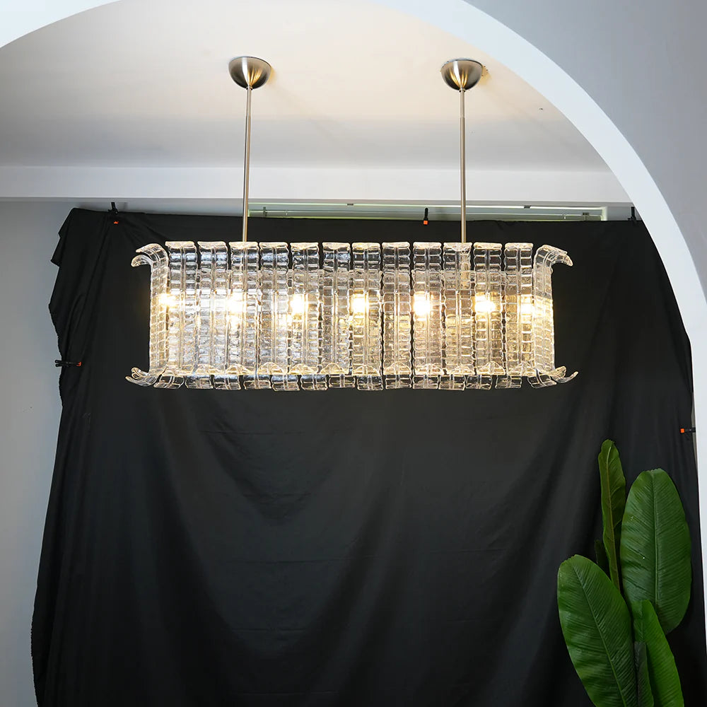Transparent Murano Leaf Shaped Chandelier - Nuvé