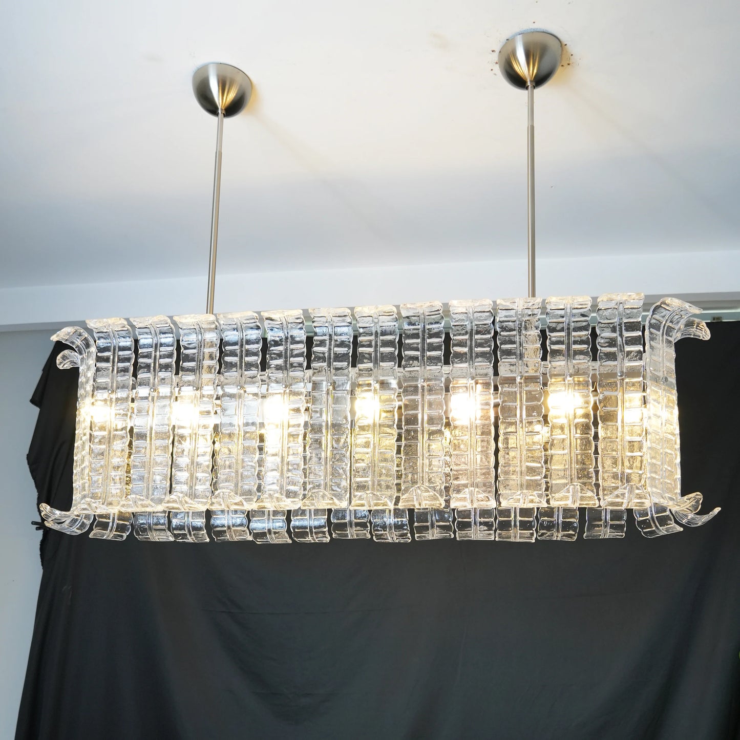 Transparent Murano Leaf Shaped Chandelier - Nuvé
