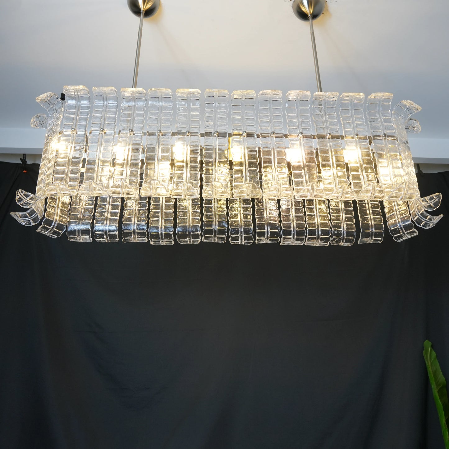 Transparent Murano Leaf Shaped Chandelier - Nuvé