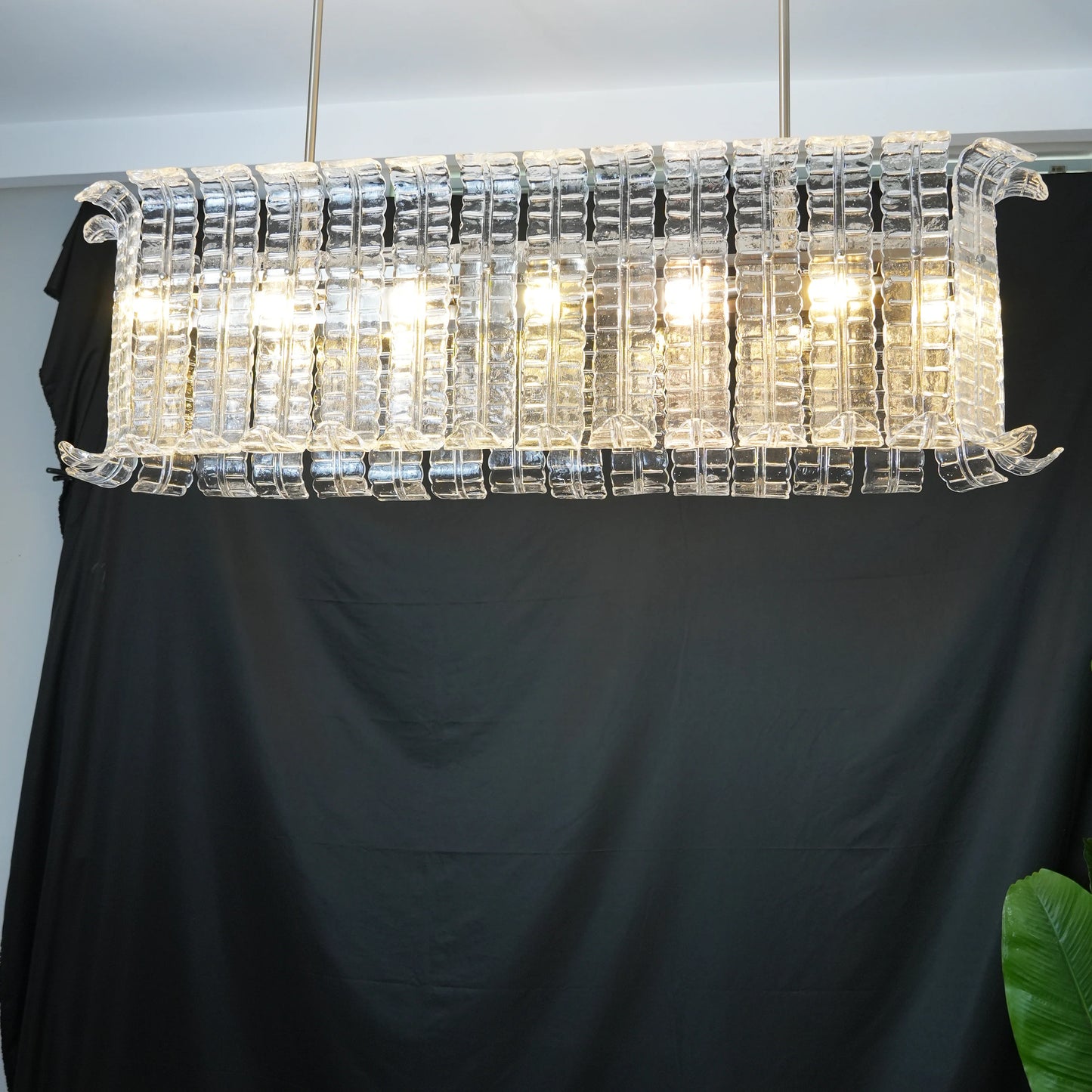 Transparent Murano Leaf Shaped Chandelier - Nuvé