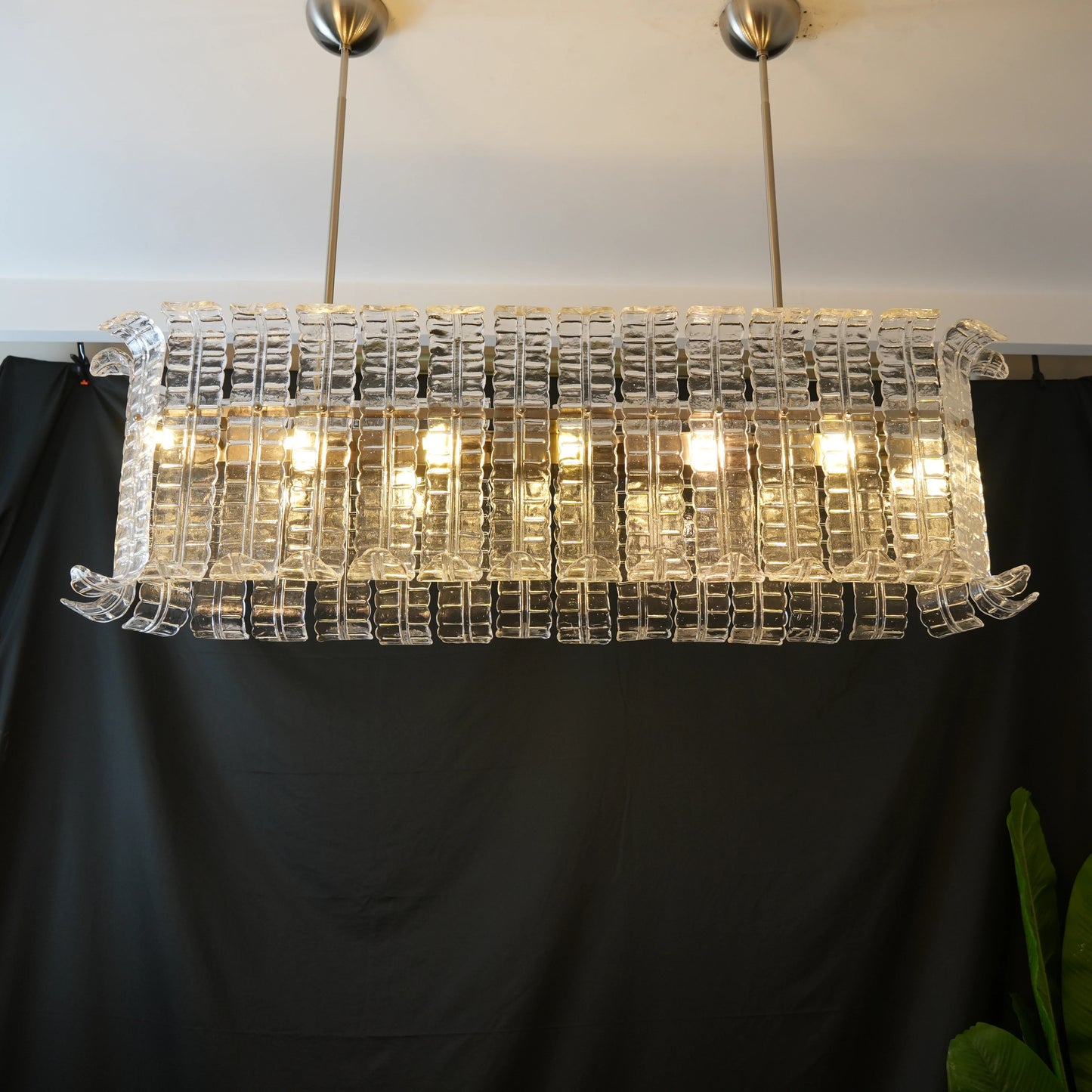 Transparent Murano Leaf Shaped Chandelier - Nuvé