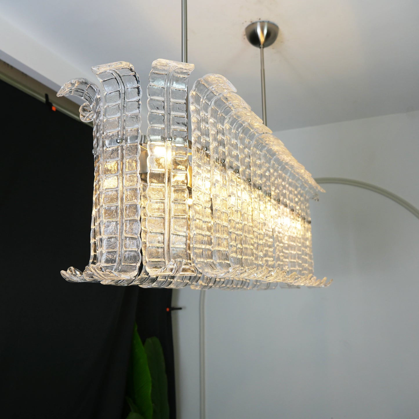 Transparent Murano Leaf Shaped Chandelier - Nuvé