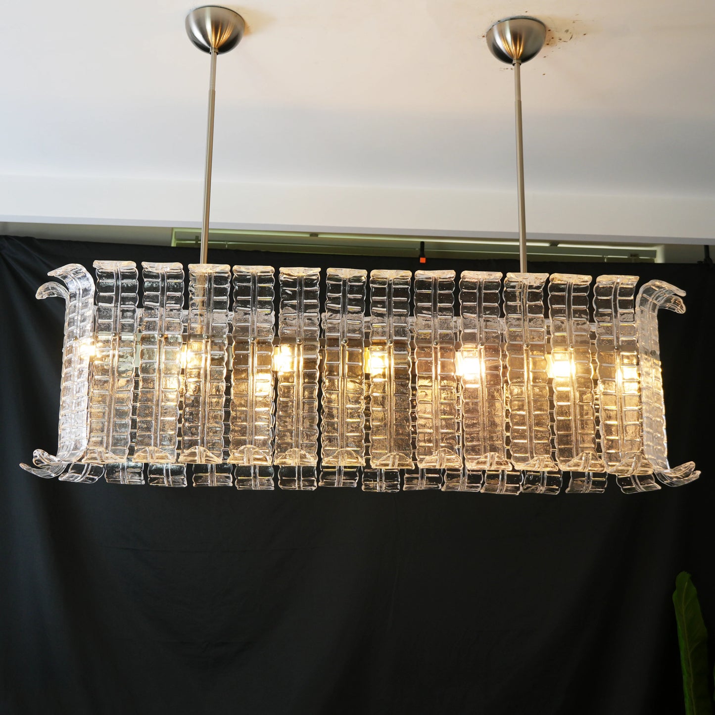 Transparent Murano Leaf Shaped Chandelier - Nuvé