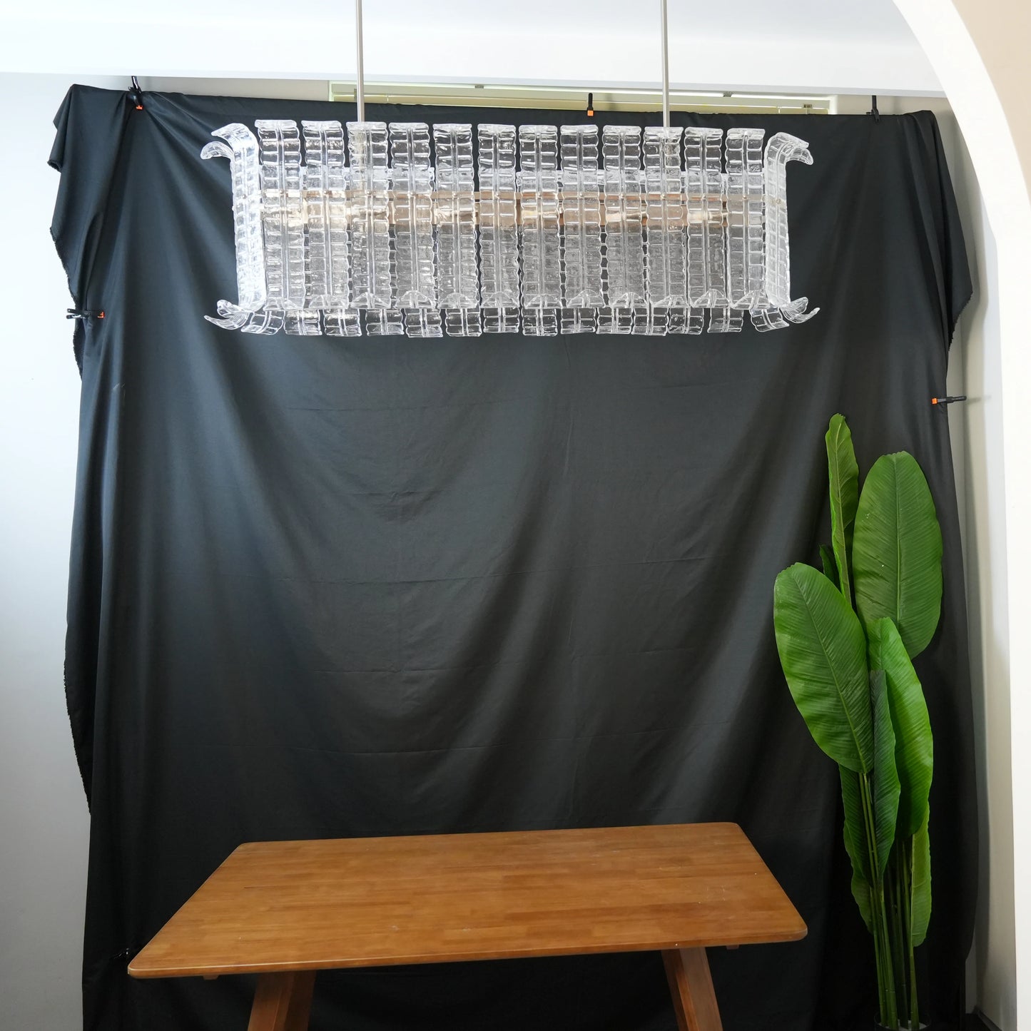 Transparent Murano Leaf Shaped Chandelier - Nuvé