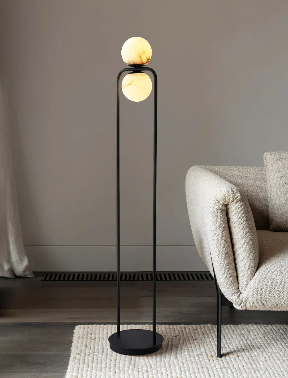 Alabaster Tribeca Black Floor Lamp - Nuvé