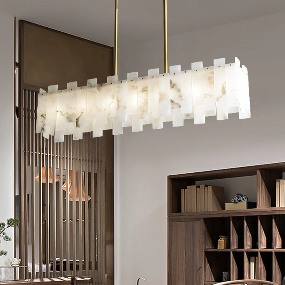 Modern Alabaster Venus Linear Chandelier - Nuvé