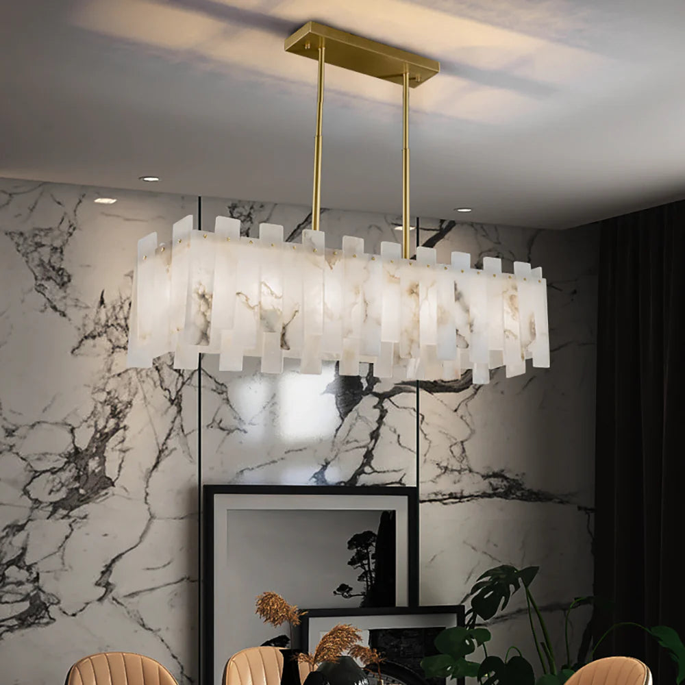 Modern Alabaster Venus Linear Chandelier - Nuvé
