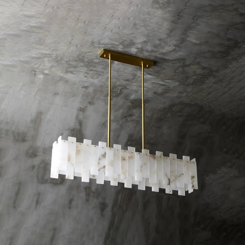 Modern Alabaster Venus Linear Chandelier - Nuvé