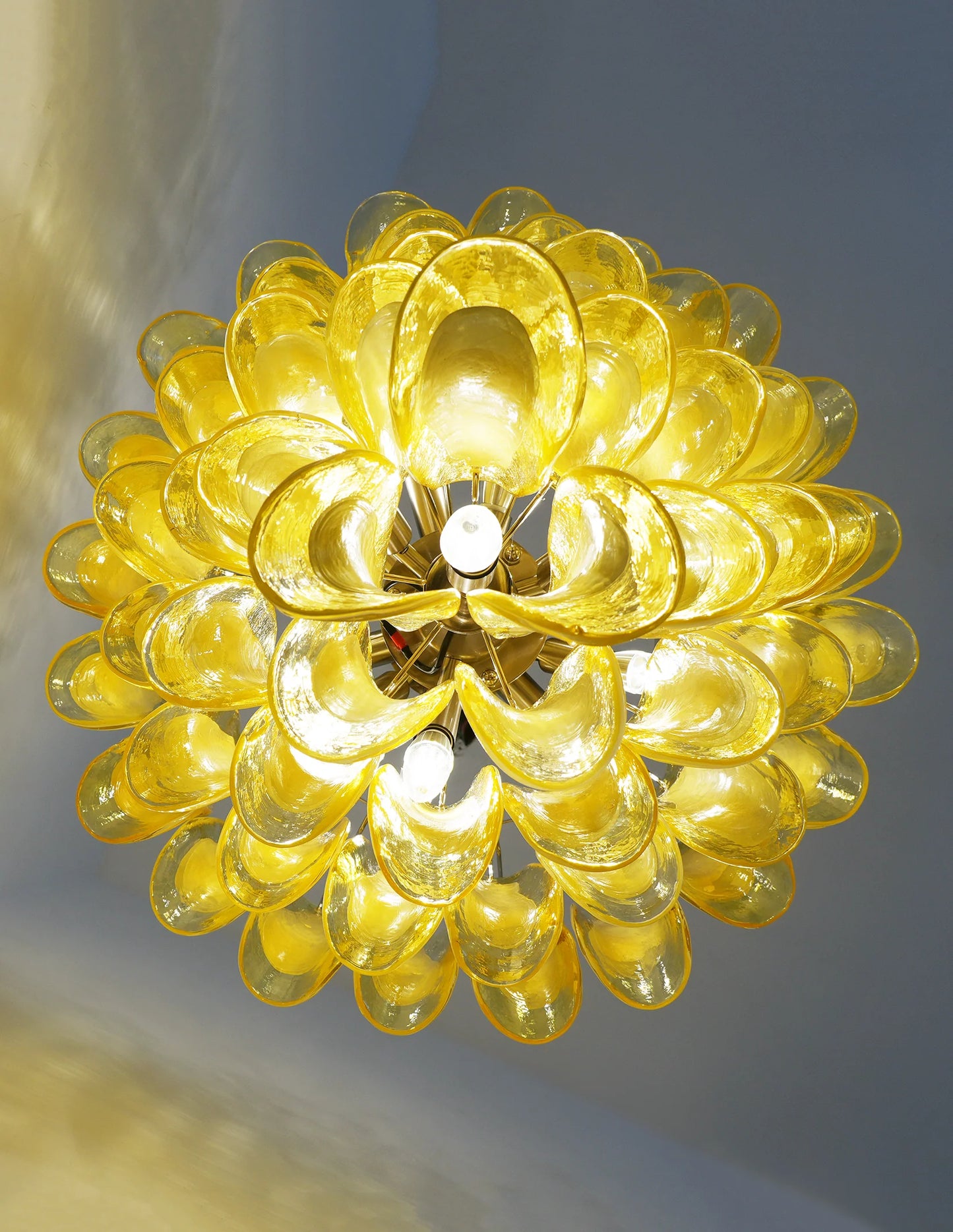 Vintage Caramel Murano Glass Petals Chandelier - Nuvé