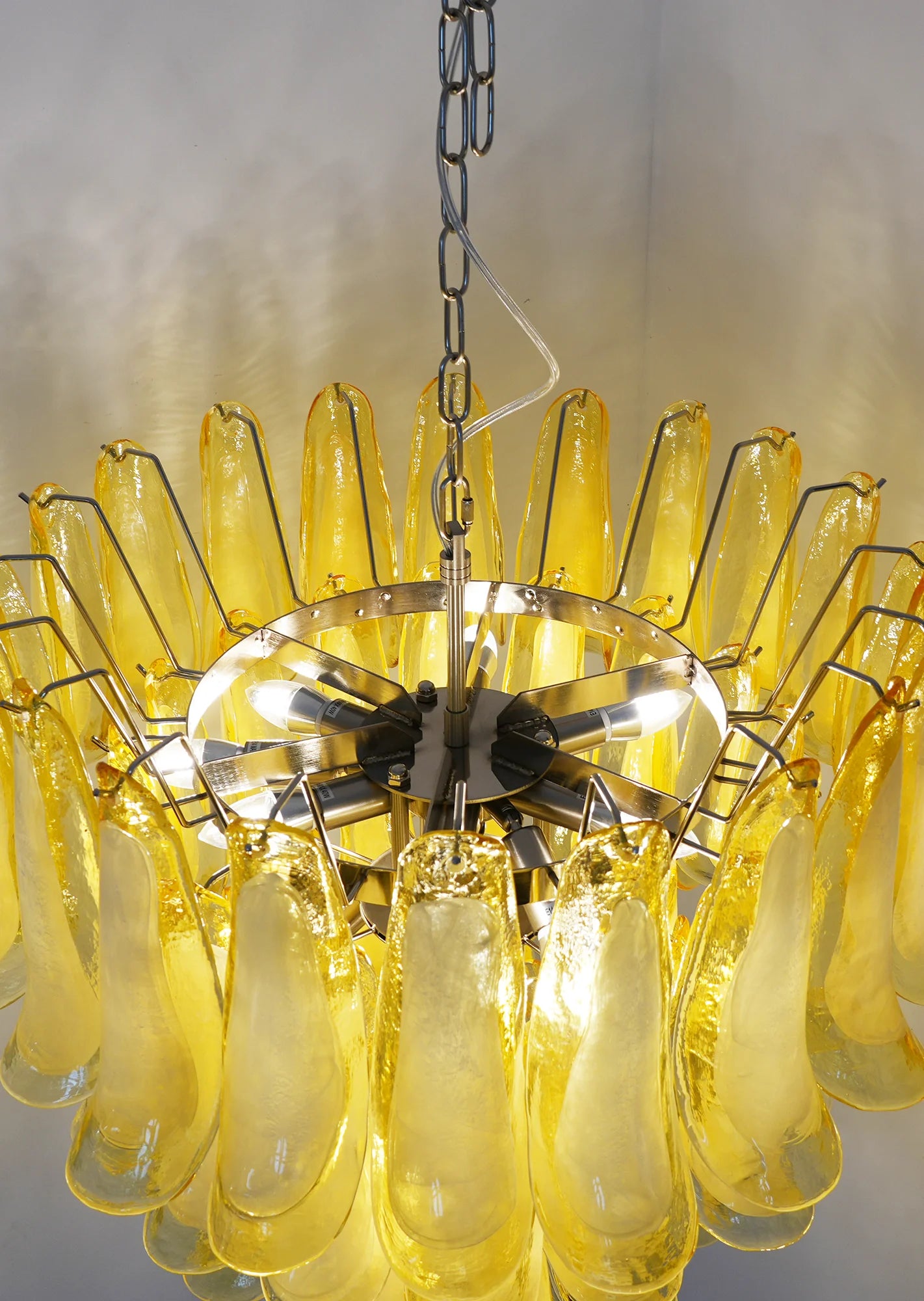 Vintage Caramel Murano Glass Petals Chandelier - Nuvé