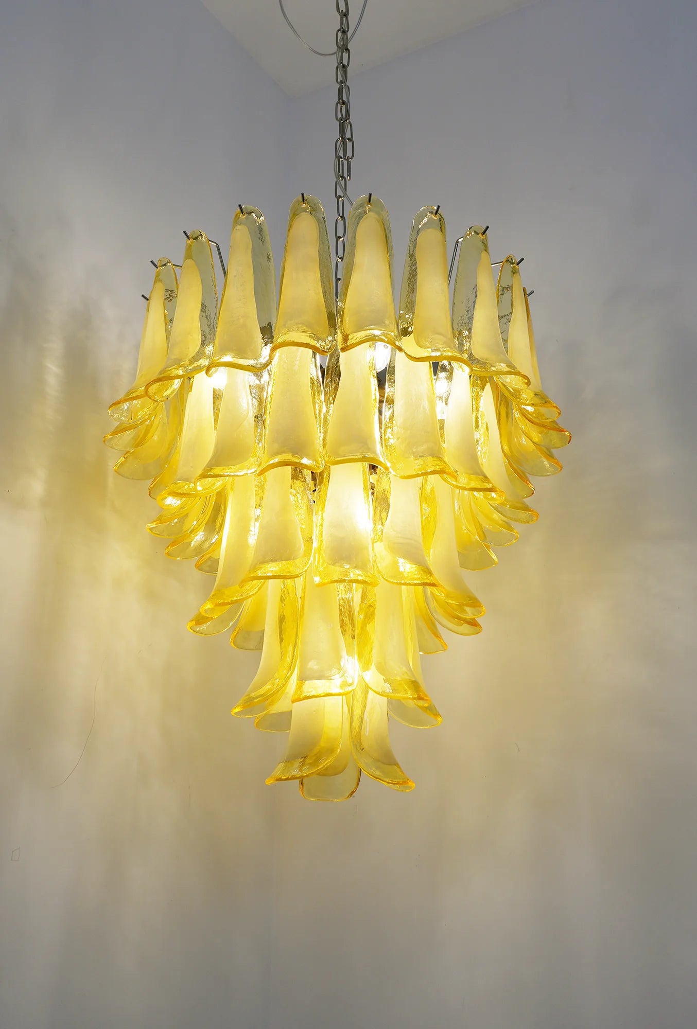 Vintage Caramel Murano Glass Petals Chandelier - Nuvé