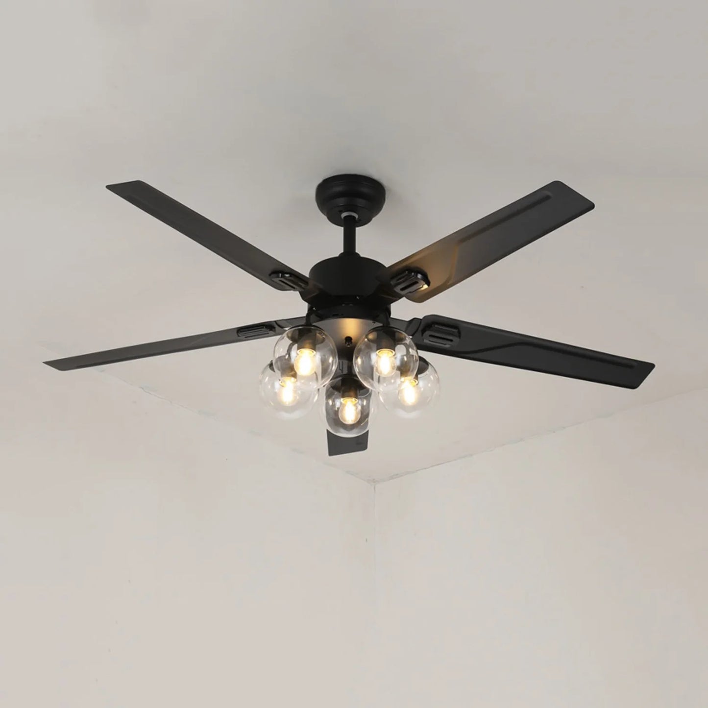 Vintage Glass Ball Ceiling Fan Light - Nuvé