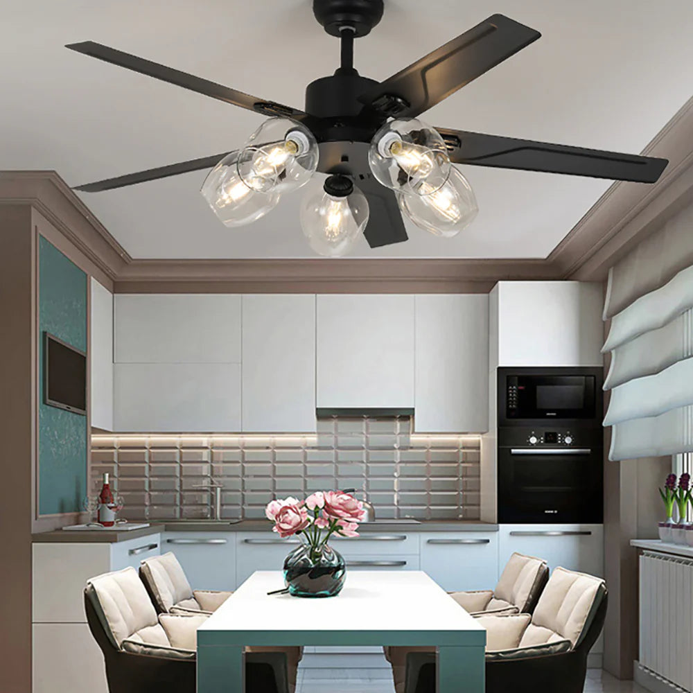 Vintage Glass Ball Ceiling Fan Light - Nuvé