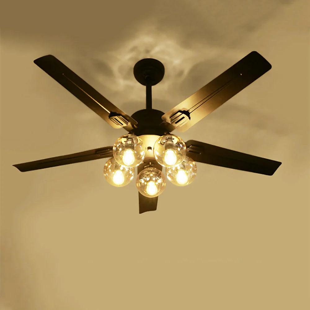 Vintage Glass Ball Ceiling Fan Light - Nuvé