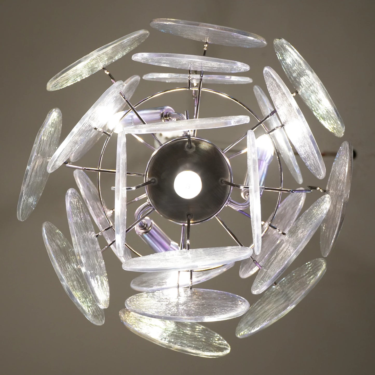Vintage Murano Iridescent Glass Disks Chandelier - Nuvé