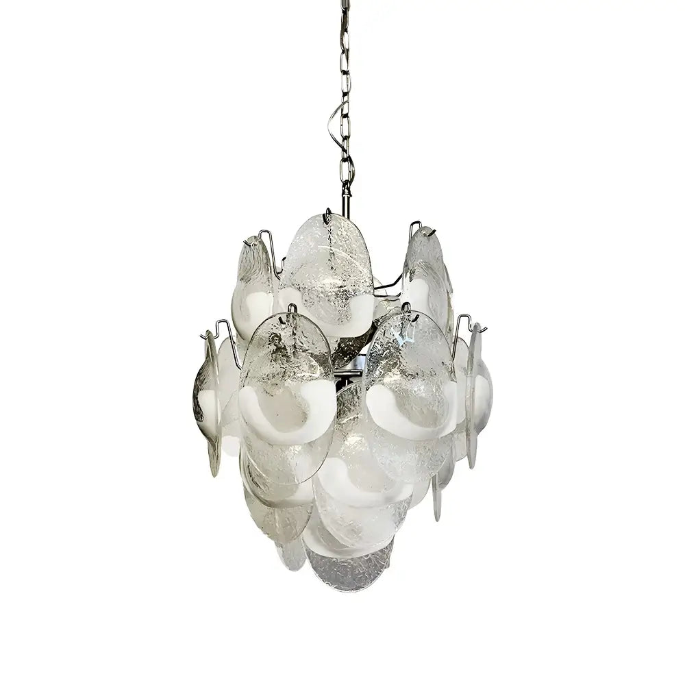 Vintage Murano Lattimo Glass White Chandelier - Nuvé