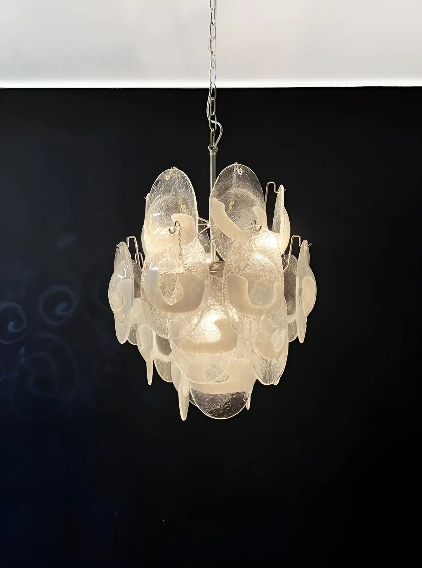 Vintage Murano Lattimo Glass White Chandelier - Nuvé