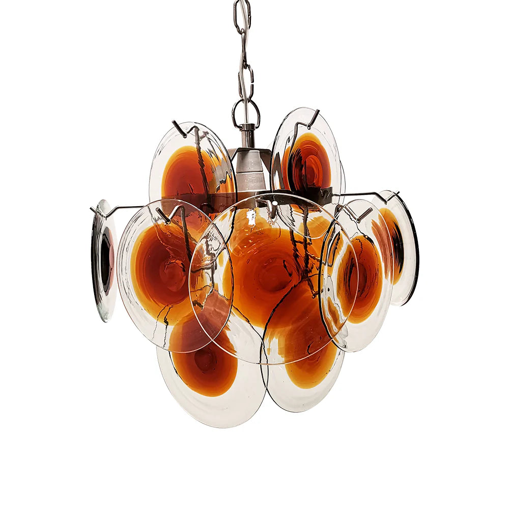 Vintage Murano Orange Brown Chandelier - Nuvé