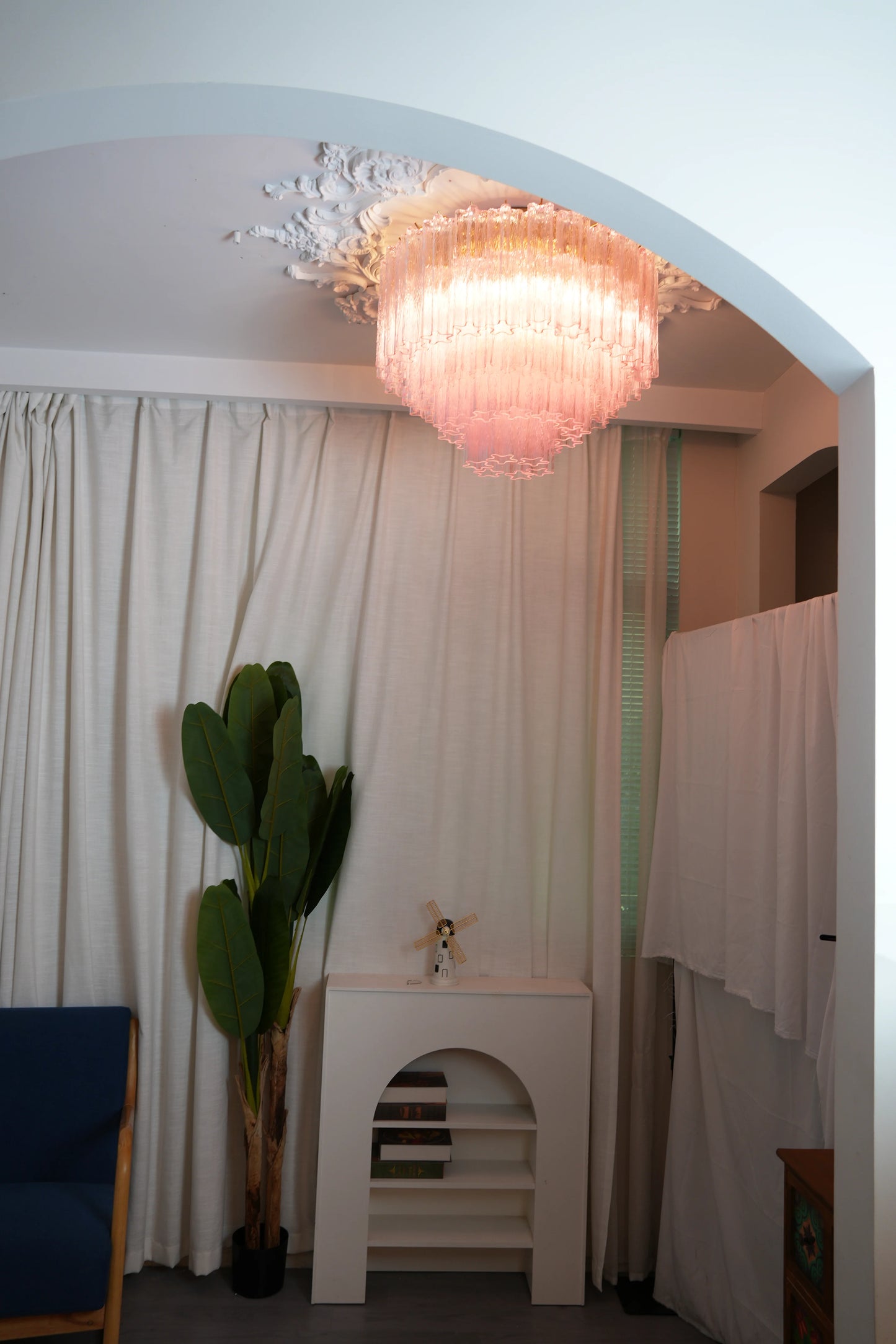 Vintage Murano Pink Glass Ceiling Light - Nuvé