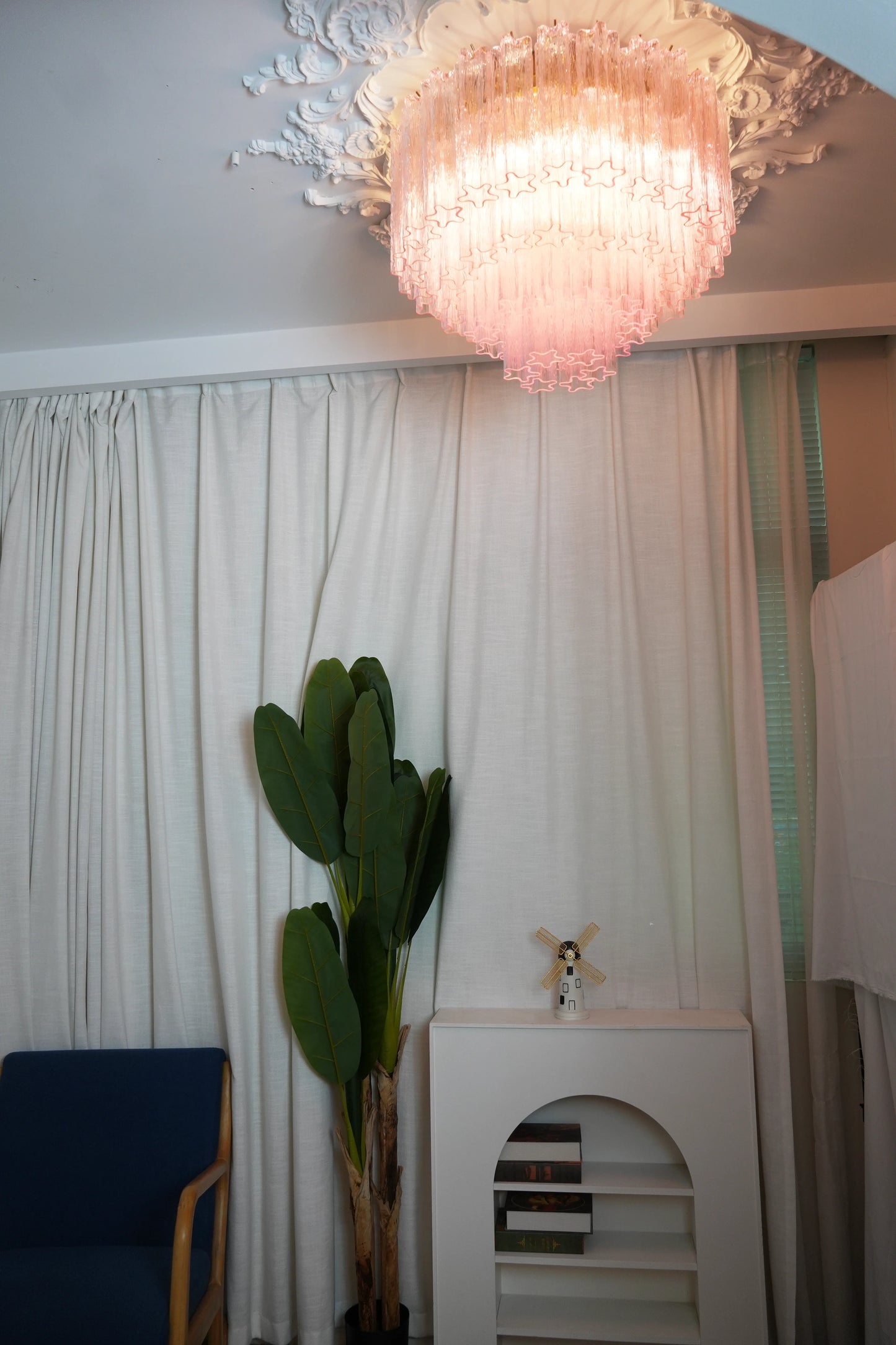 Vintage Murano Pink Glass Ceiling Light - Nuvé