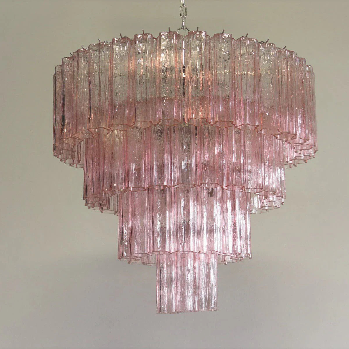 Vintage Murano Pink Glass Chandelier - Nuvé