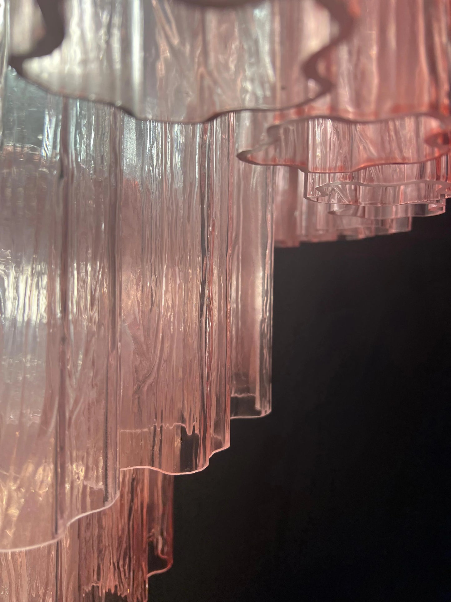 Vintage Murano Pink Glass Chandelier - Nuvé