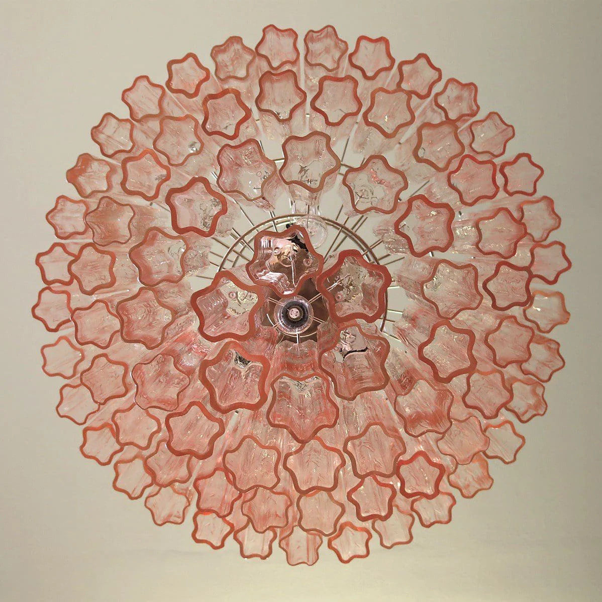 Vintage Murano Pink Glass Chandelier - Nuvé