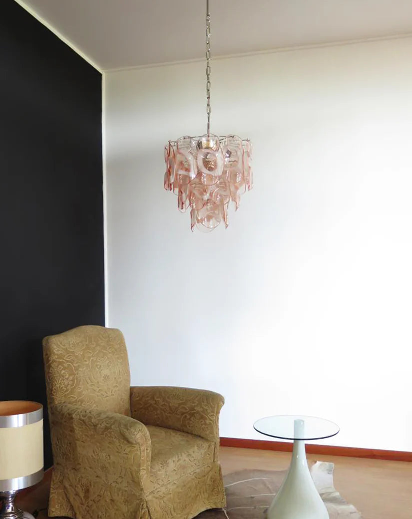 Vintage Murano Pink Glasses Chandelier - Nuvé