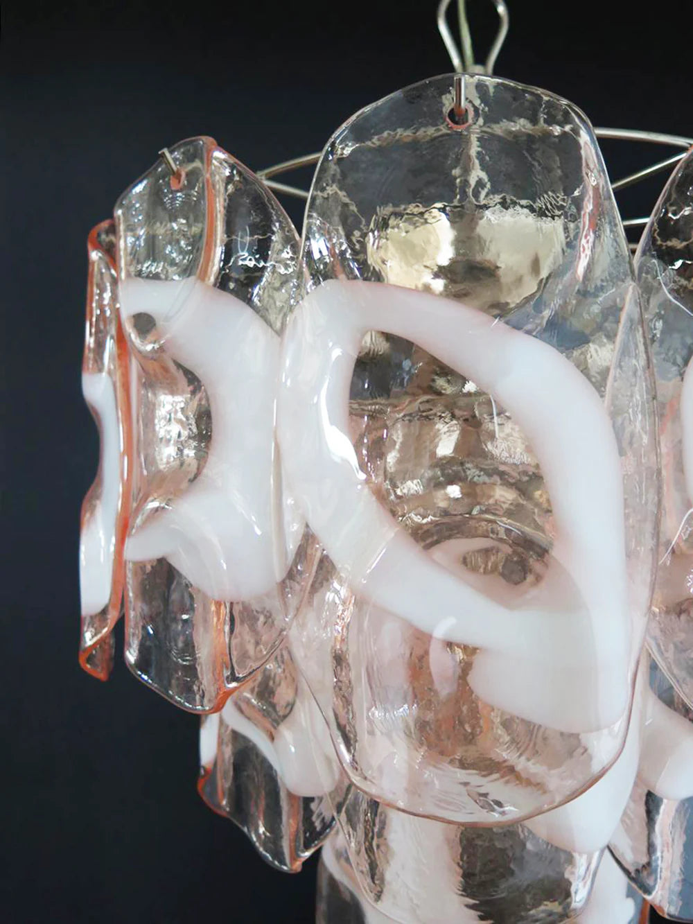Vintage Murano Pink Glasses Chandelier - Nuvé