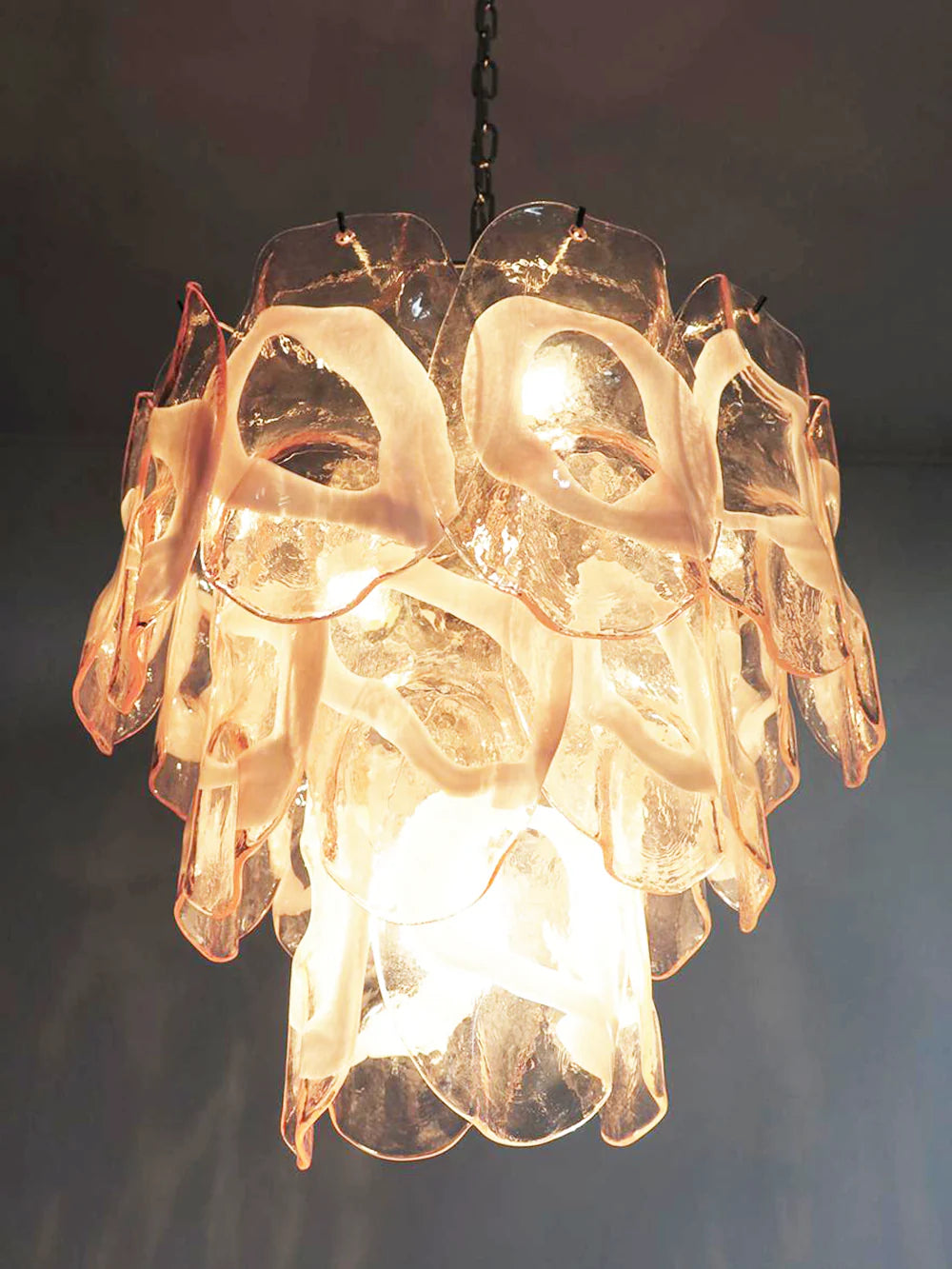 Vintage Murano Pink Glasses Chandelier - Nuvé