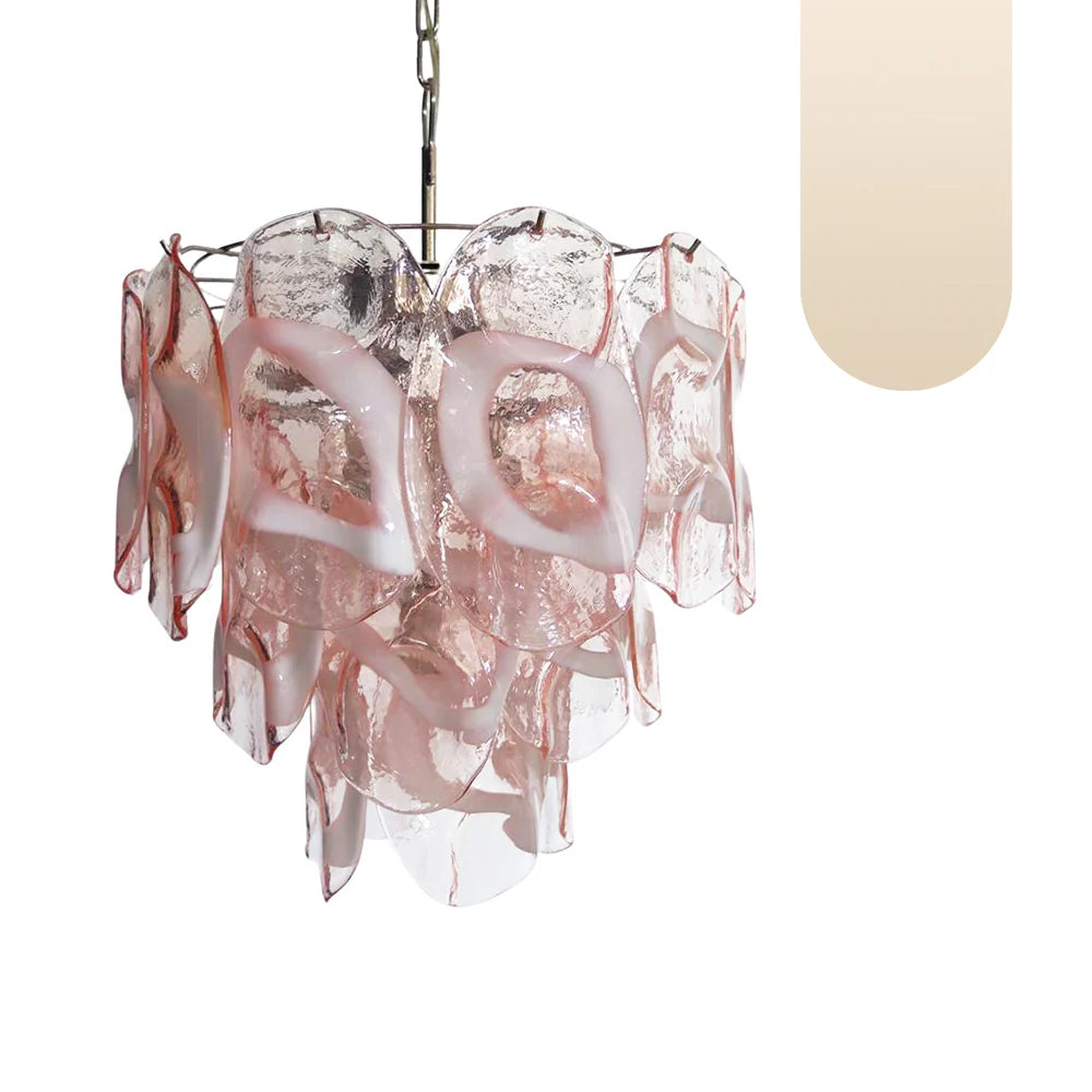 Vintage Murano Pink Glasses Chandelier - Nuvé