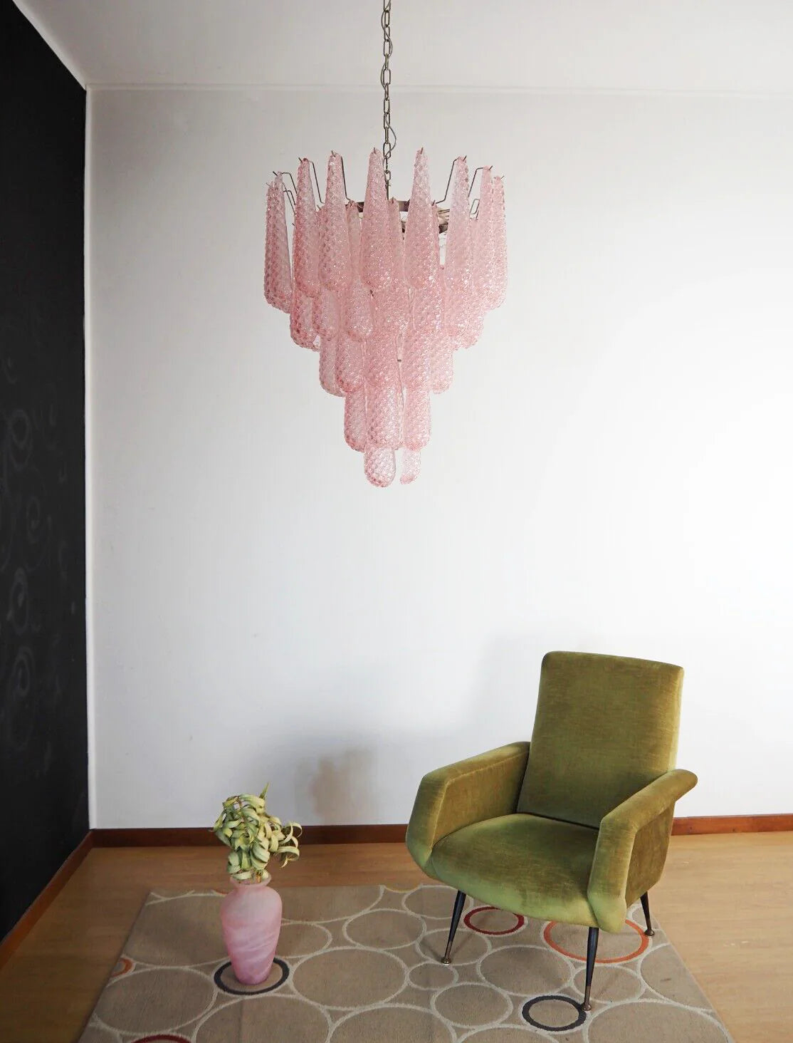 Petal Drop Murano Pink Glass Chandelier - Nuvé